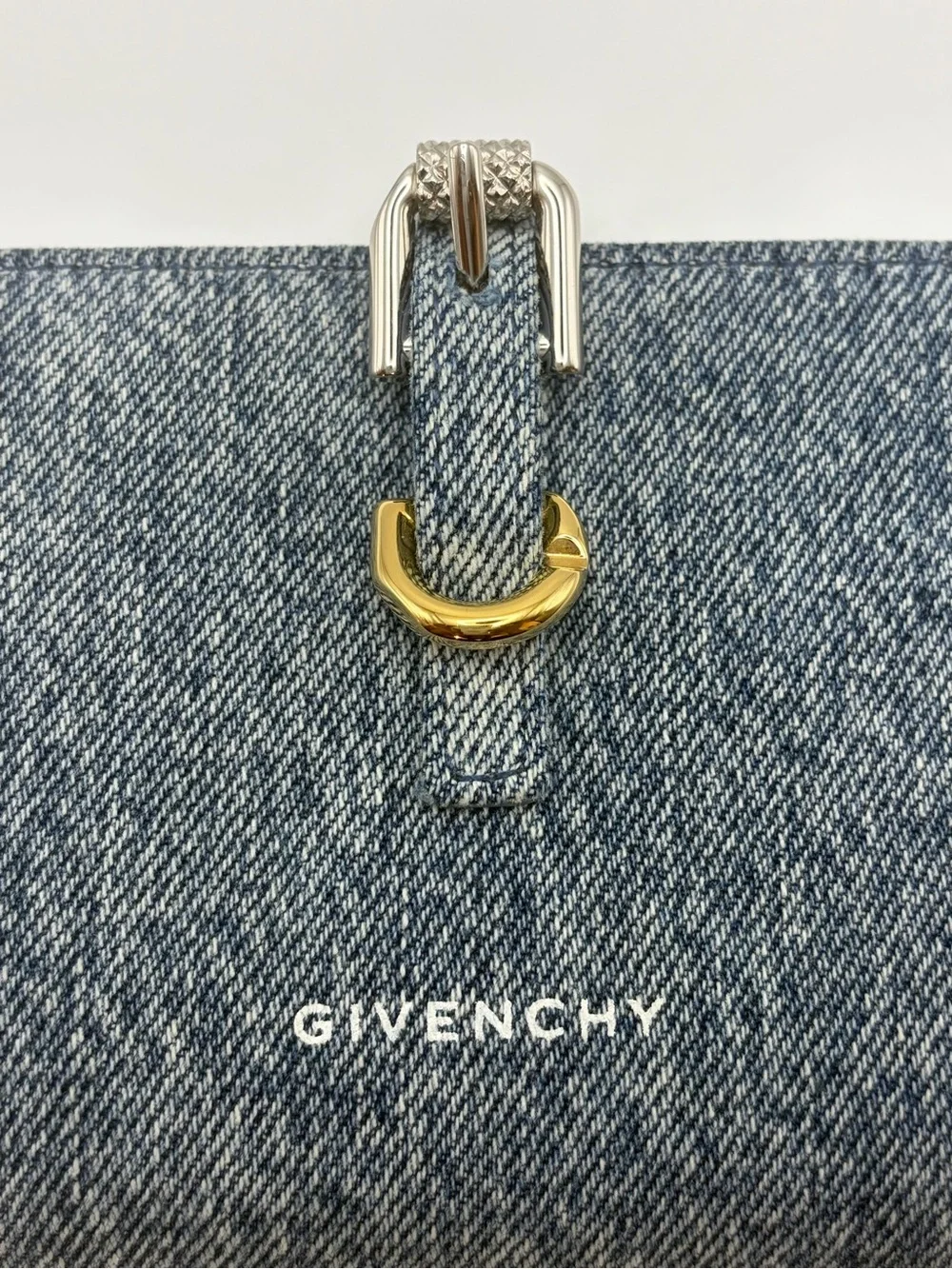 Givenchy Voyou bifold denim/leather wallet EUC